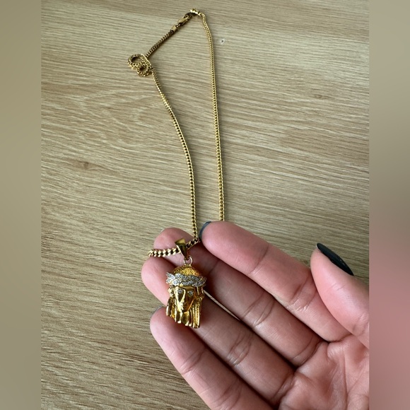 JESUS PIECE PENDANT 0.34 CT ROUND SIMULATED DIAMOND NECKLACE - Picture 5 of 7